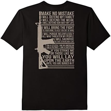 Men's Make No Mistake I Will Defend My Family Shirt 2XL Black