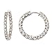 14K White Gold Diamond Inside Out Hoop Earrings in