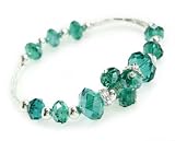 Blue Zircon Single Strand Crown Swarovski Crystal Bracelet