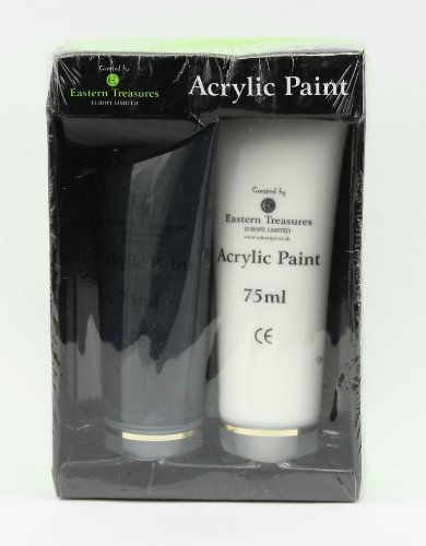Studio Art 2 x 75ml Acrylic paint - Black & White