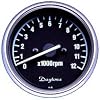 デイトナ：機械式 ミニタコメーター 12000rpm　黒パネル