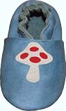 Tibet PLATEAU soft sole infant full grain baby shoes SUEDE mushroom blue