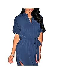 Sexy Belted  Shirt  Dress