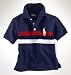 Boys Polo Ralph Lauren Navy Stripe Big Pony Polo Shirt
