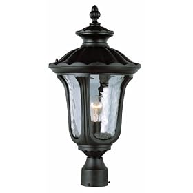 Trans Globe Lighting 5913 BK 20-Inch 1-Light Outdoor Large Post Top Lantern, Black