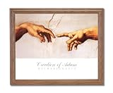 Michelangelo Creation Of Adam # 3 Religious Wall Picture Oak Framed Art Print
