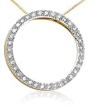 10K Yellow Gold Classic Diamond Circle Pendant (1/4 ct. tw., I-J Color, I2-I3 Clarity)