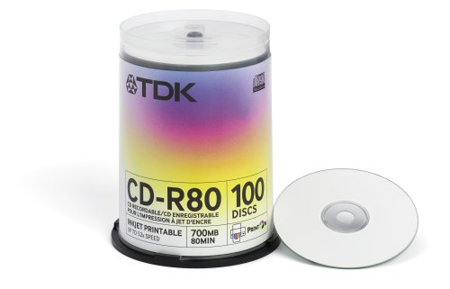 Childrens Toyshop  Computer : TDK CDR-80 Printable 52x 100pcs Cakebox