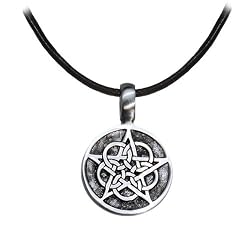 Black Leather Adjustable Pewter Celtic Necklace MADE WITH SWAROVSKI ELEMENTS