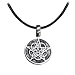 Black Leather Adjustable Pewter Celtic Necklace MADE WITH SWAROVSKI ELEMENTS