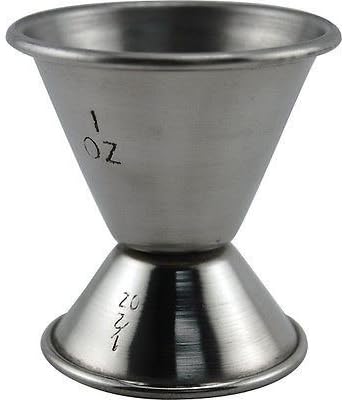 Stainless Steel Bar Jigger Cocktail Bartender Drink Mixing Measuring Liquor ~Small 1/2 &amp; 1 Oz