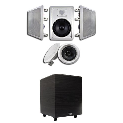 (5) 6.5 In-Wall Speakers (HT-65) w/6.5 Powered Sub RWSUB8 by Acoustic Audio (5) 6.5 In-Wall Speakers (HT-65) w/6.5 Powered Sub RWSUB8 by Acoustic Audio