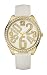 GUESS Women's White Leather Strap Watch