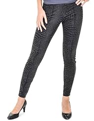 Apparel: Hue Womens Crocodile Jeanz Leggings, Black, Small - Hue Women's Socks