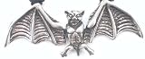 Gothic Moving Wings Bat Silver Tone Pewter Pendant Necklace