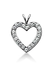 14K Gold Channel set Diamond Heart Pendant (1.98 cttw, F - G Color, SI2 Clarity)