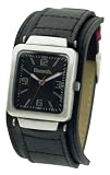 Bench Ladies Three Hand Quartz Analogue & Antique Silver Case Black Strap Watch