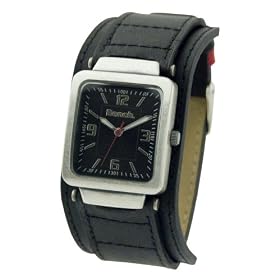 Bench Ladies Three Hand Quartz Analogue & Antique Silver Case Black Strap Watch