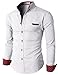 H2H Mens Casual Slim Fit Oxford Button Down Shirts with Chest Pocket