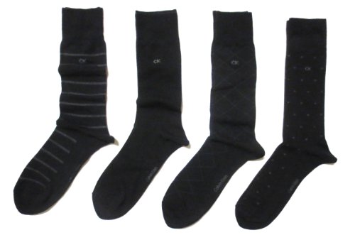Calvin Klein Men's Classic Pattern Dress Socks 4-Pack
