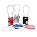 Pixnor TSA Approved Travel Combination Cable Luggage Locks 3-Digit for Suitcases Backpacks 4 Pack Black