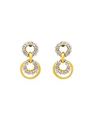 Trendy, Jewelry Cz Swiss Machine Cut, 21 Pcs Diamond Each Side, Diamond 1.6 Mm, Platinum Plated and Gold Plated 5 Micron Thick Diamond Earrings