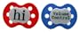 On My Mind BPA-free Pacifier 2 pack - Red "Hi" Pacifier and Blue "Volume Control" Pacifier