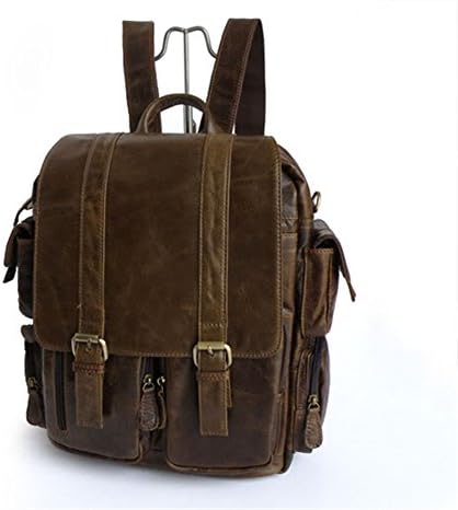 G-JMD Fashion Creative Genuine leather Casual Daypack Backpacks College Bag Dark Brown