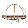 22 1/2 x 11 1/4 x 11 1/2 Satin Copper Pot Rack w/Grid & 12 Hooks