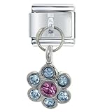 Daisy Rhinestone Italian Charms Bracelet Link