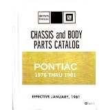 1976 1978 1979 1980 1981 PONTIAC Parts Book List Guide by Pontiac