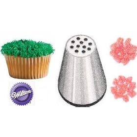 Wilton Multi Open Cupcake Icing tip Nozzle #233, for Icing, Cake Decoration & Sugarcraft, with Free Lets Cook Icing Comb