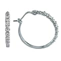 10K White Gold .25 ct. t.w. Diamond Hoop Earrings