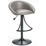 Oxford Adjustable Stool in Black / Putty Vinyl - Hillsdale Furniture - 4274 ....