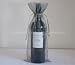 6 Silver Organza Bags - Bottle/Wine Bags Gift Pouch, 6 x 14