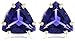 14k Choice of White or Yellow Gold 8mm Iolite Trillion Cut Stud Earrings