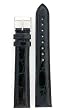 Watch Band Handmade Genuine Crocodile Black Padded Gold-tone Buckle Mens 16 millimeter