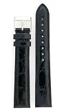 Watch band Genuine Crocodile 16mm Black