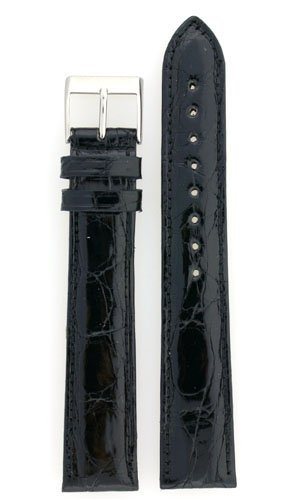 Watch band Genuine Crocodile 22mm Black