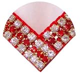 V is for Vogue Rhinestone Pet Collar : Color RUBY & CRYSTAL : Size S : Buckle Style Rhinestone Buckle
