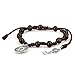 PRANA Adjustable Mini Rosary Wooden Beaded Bracelet with Benedictine Medal and Key