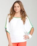 bebe Colorblock Border Kimono Top