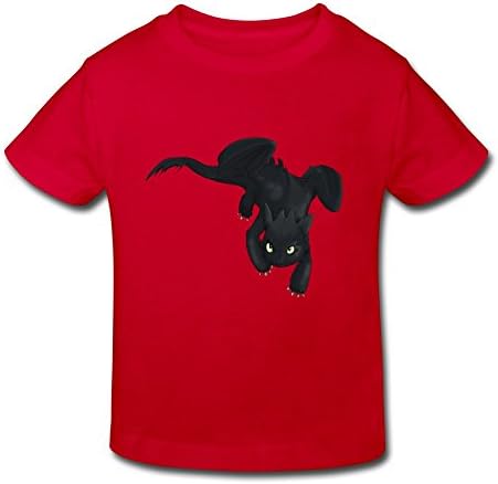 Age 2-6 Kid's Fashion Toothless How To Train Your Dragon 100% Cotton Tee Shirt 2 Toddler Red