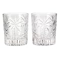 South Beach Palm Double Old-Fashioned Glasses Set of 4