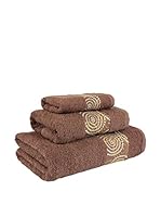 Flor De Algodón Juego De Toallas Hypnos (Castaño / Marrón)