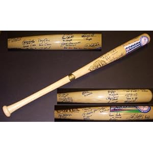 1999 New York Yankees TEAM Autographed Cooperstown Bat with INSCRIPTIONS ~ 22 AUTOGRAPHS by 