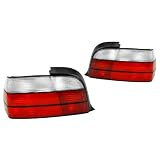 A Pair of Depo Red and Clear Lense Tail Lights - BMW 3-Series E36 2DR 1992-1999 by Depo