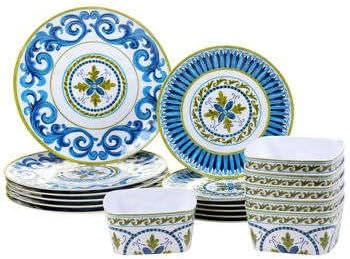 Certified International Blue Grotto 18-piece 100% Durable Melamine Dinnerware Set