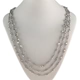 Sterling Silver Cubic Zirconia Station Necklace by Charles Winston, 60"