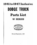 1941 1944 1945 1946 1947 DODGE TRUCK Parts Book List